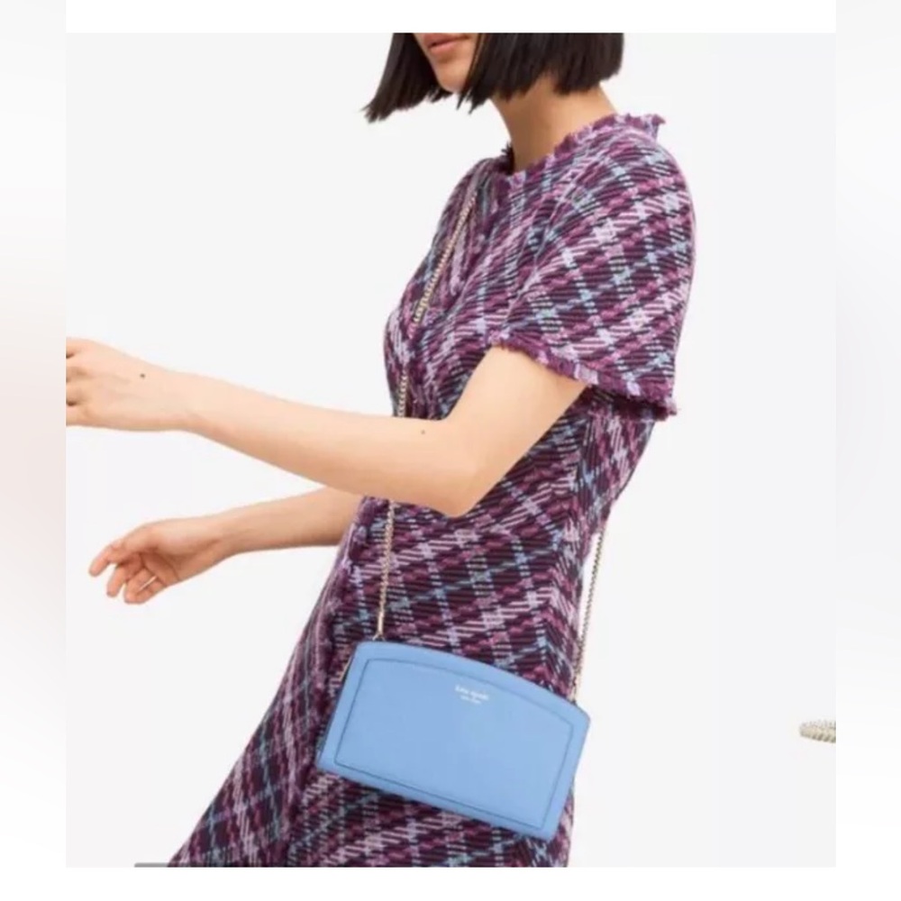 Kate Spade Margaux Leather crossbody Bag Blue PWRU7303 8.5”x5”W